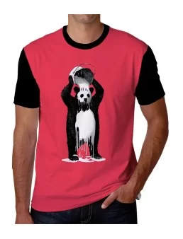 Panda bear man t-shirt with white paint