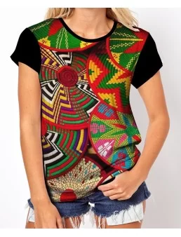 Mexican basket texture printed t-shirt