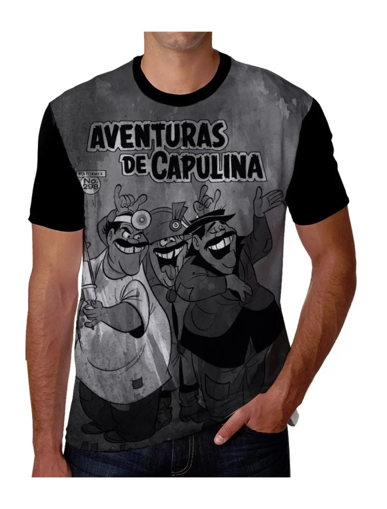 Playera estampada de Las aventuras de Capulina