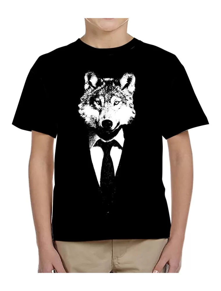 Playera de niño estampada de hombre lobo