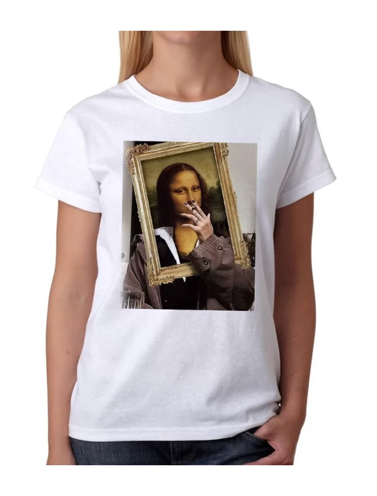 Playera Monalisa Gioconda fumando