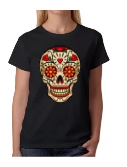 Playera de calavera con efecto tejido