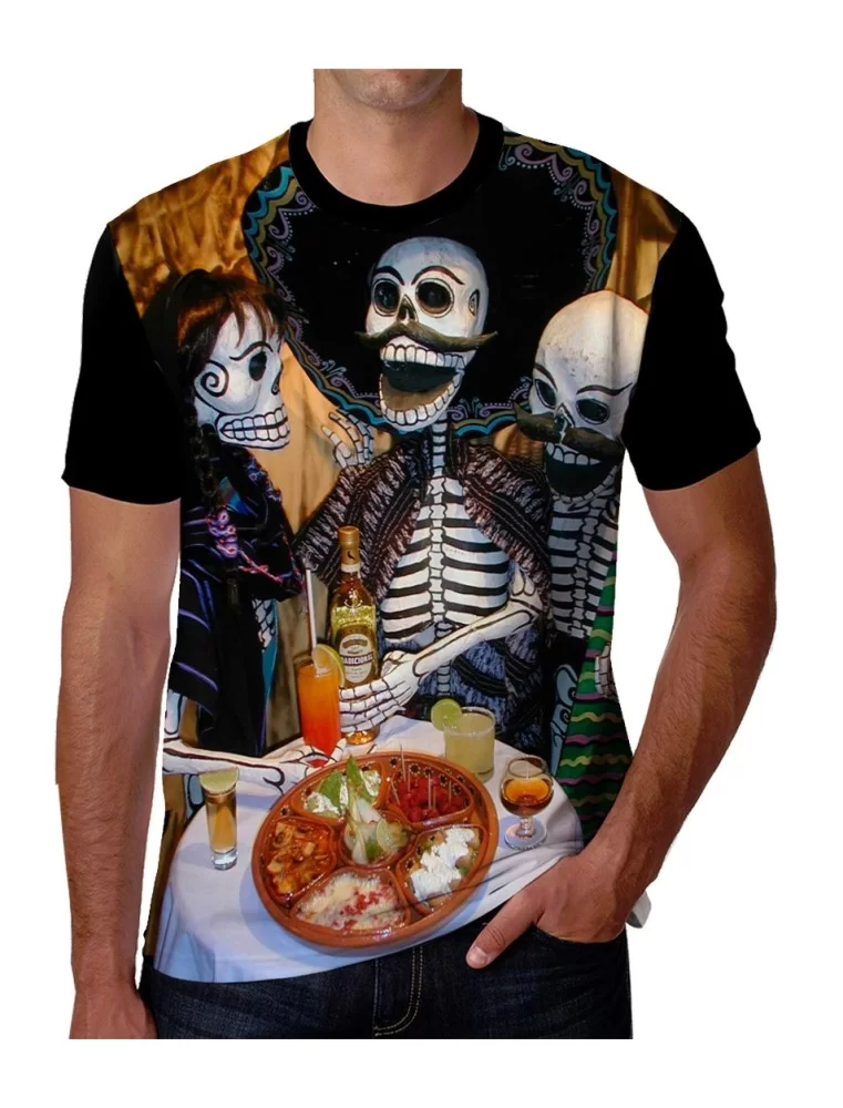 T-shirt printed of tequila skulls