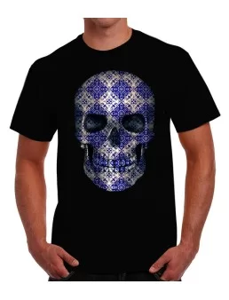 T-shirt printed of mexican Talavera skull