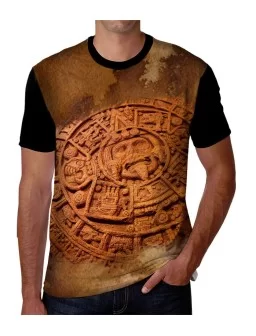 Aztec calendar printed t-shirt