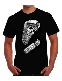 Hipster sailor skull t-shirt with beard