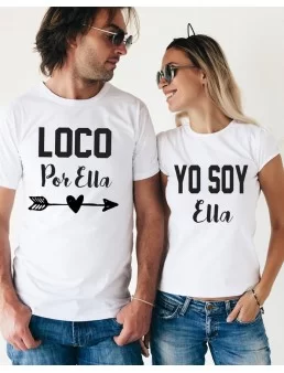 Playeras loco por ella, yo soy ella (2 pzas)