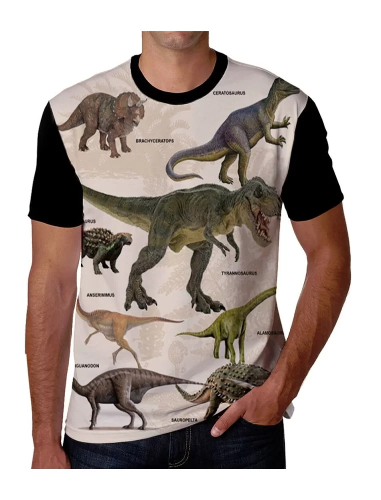 T-shirt printed of dinosaurs