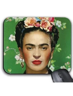 Frida Kahlo mouse pad in green