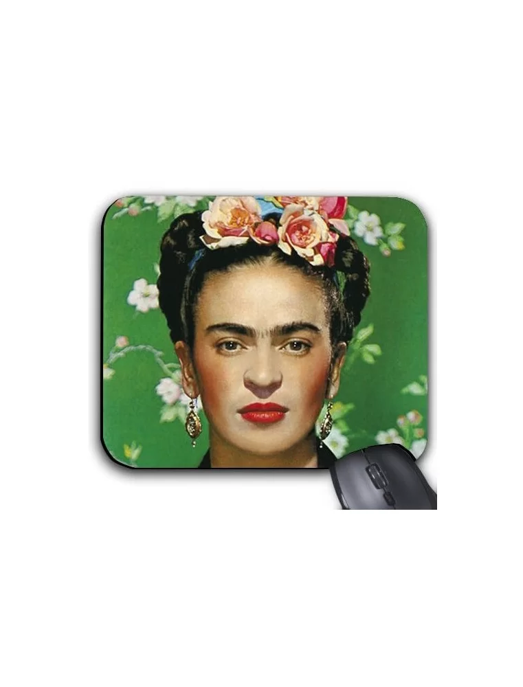 Frida Kahlo mouse pad in green