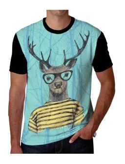 Stamped hipster deer t-shirt
