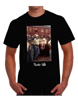 Pancho Villa print t-shirt on the railway