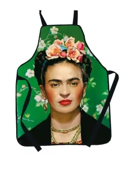 Mandil de Frida Kahlo fondo verde de la colección de mandiles mexicanos