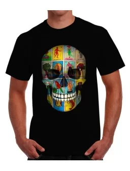 T-shirt printed of mexican skull lottery game