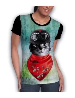 Playera estampada de Gato piloto - Camisetas de gatos