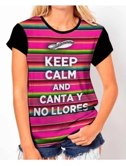 Camiseta estampada de Keep calm and canta y no llores