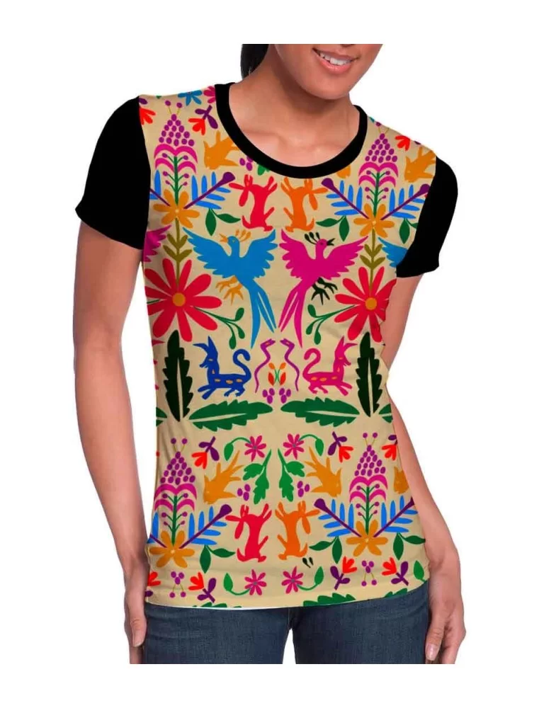 T-Shirt printed of mexican textile art