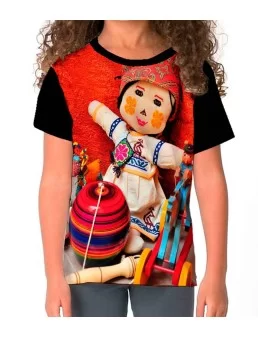 Playera de muñeca de trapo mexicana y juguetes niña