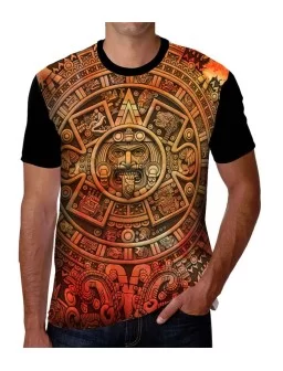 Aztec calendar printed t-shirt