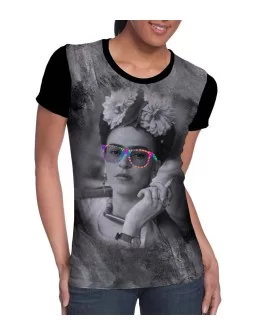 Frida Kahlo T-shirt with colored lenses
