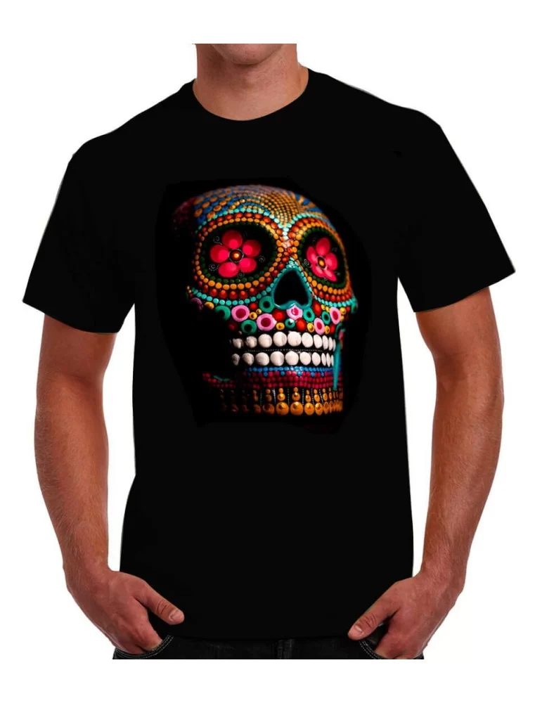 T-shirt of Colorful prehispanic skull