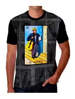 T-shirt of El musico Mexican Lottery Game