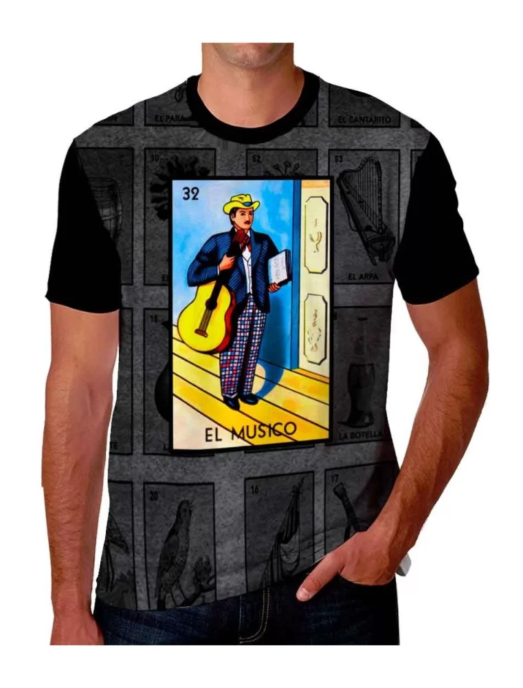 T-shirt of El musico Mexican Lottery Game