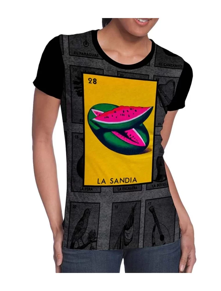 Playera La Sandia del juego de La Lotería Mexicana