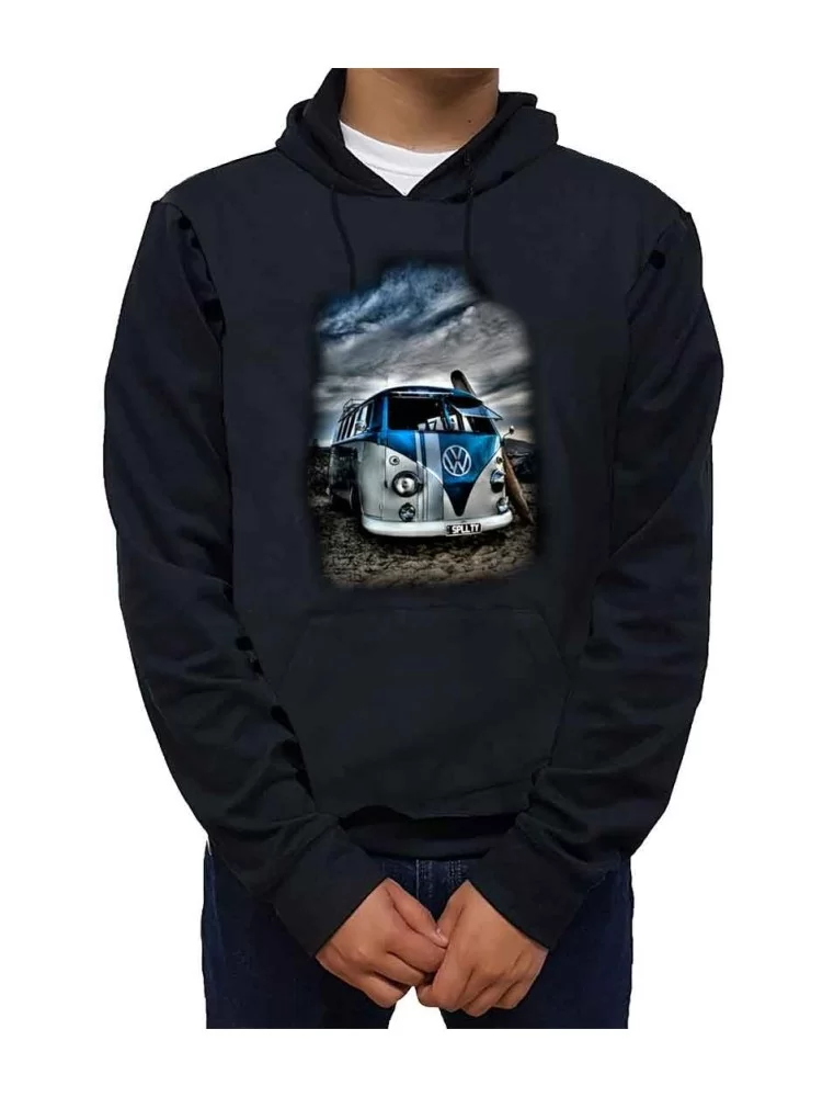 Sudadera ligera VW combi van vintage azul