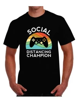 T-shirt Social distancing champion