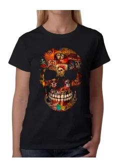 T-shirt of Mexican catrina skull