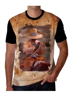 Playera Charro enrollando la reata Camisetas mexicanas