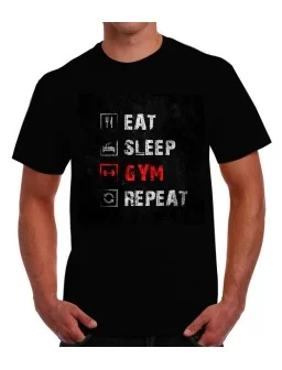 Playera Eat Sleep GYM Repeat - Camisetas de GYM