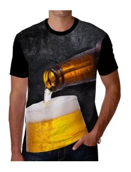 T-shirt filling a glass with beer