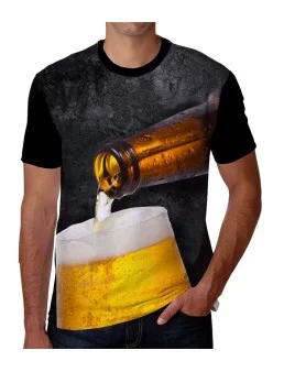 Playera Cerveza sirviendo en vaso