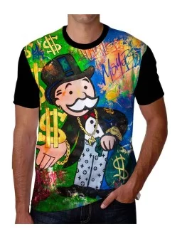 T-shirt Mr Monopoly blue green