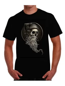 Playera calavera con audifonos