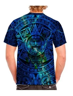 T-shirt of mexican Aztec warrior - Aztec calendar