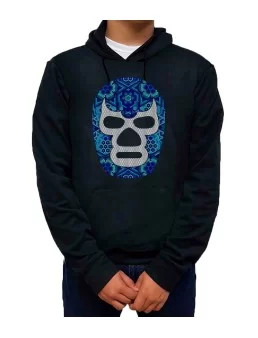 Sudadera felpa con gorro Blue demon huichol