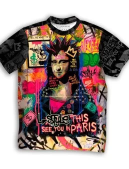 Playera Monalisa en grafiti full print