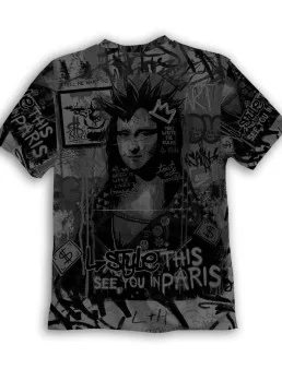 T-shirt of grafiti monalisa full print