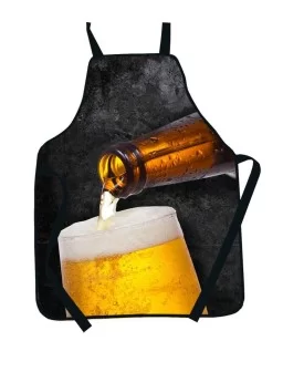 Apron print of a beer pouring into a glass