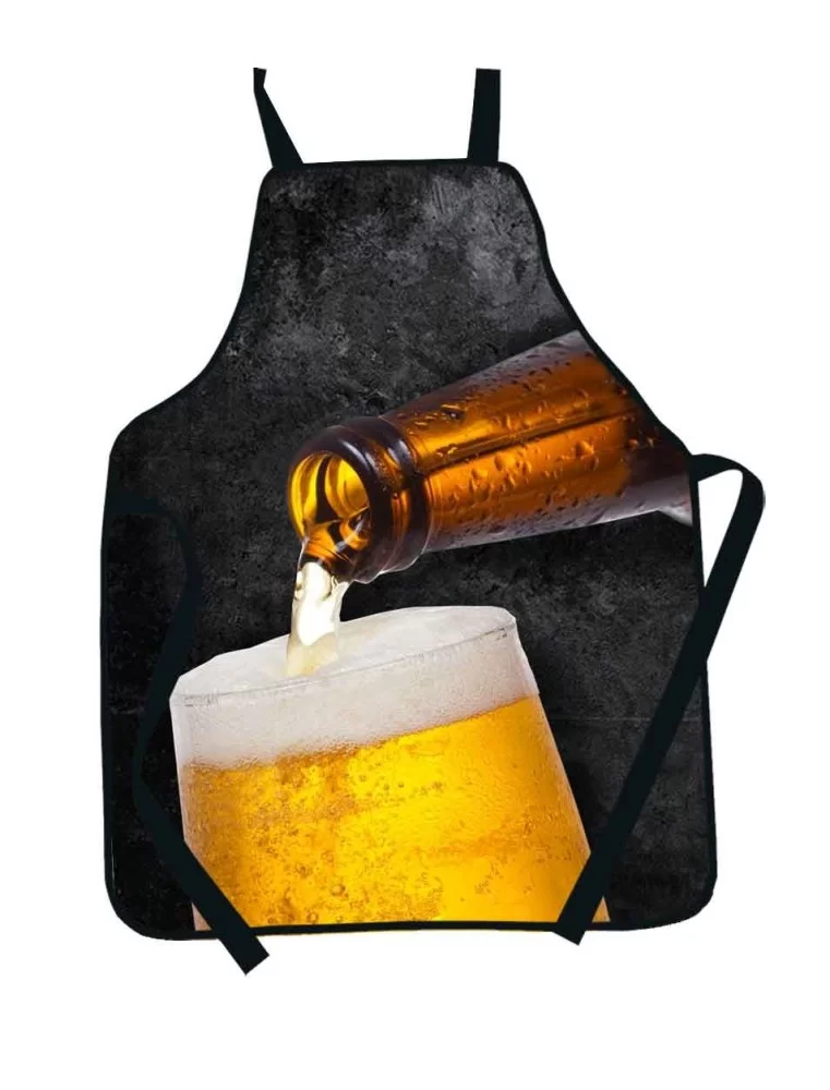 Apron print of a beer pouring into a glass