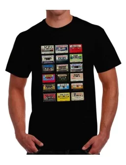 T-shirt of music cassettes 80s