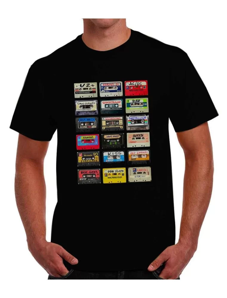 T-shirt of music cassettes 80s