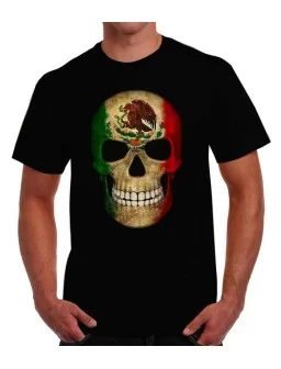 T-shirt Skull mexican flag