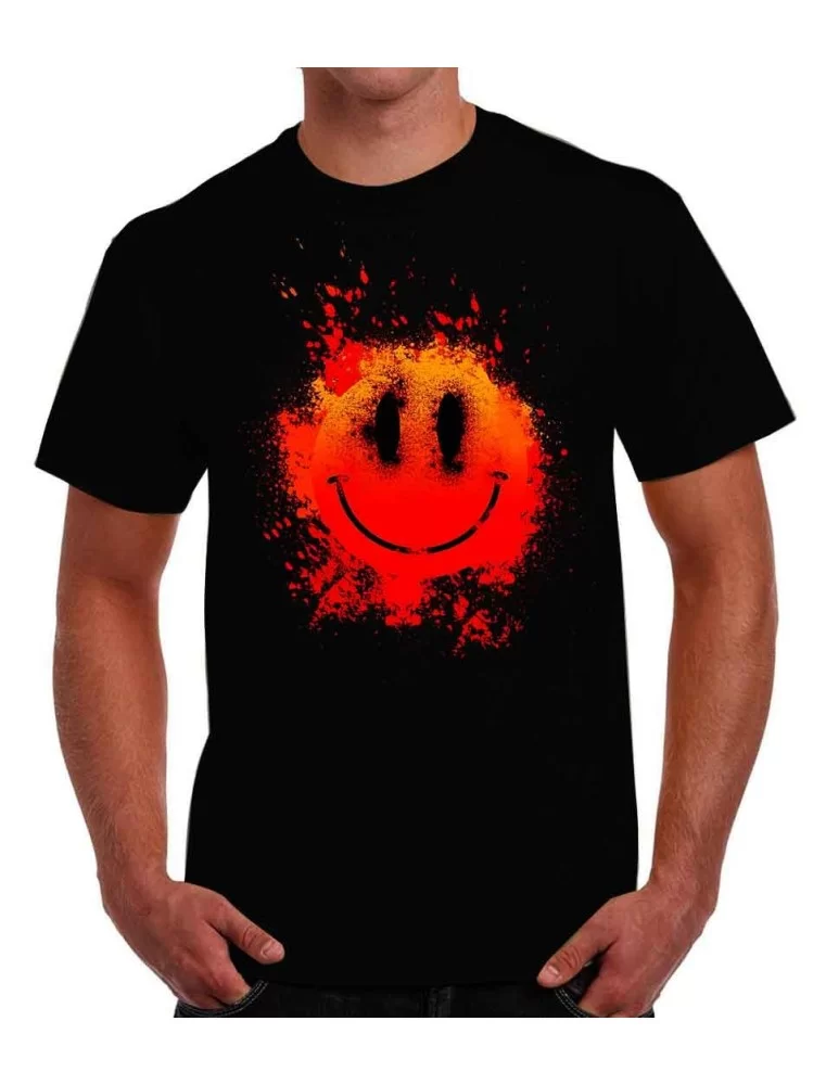 Playera carita feliz en fuego