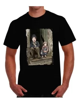 Playera Charles Chaplin con niño The Kid