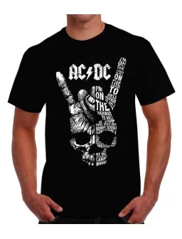 Playera AC DC mano cuernos - Camiseta música de los 70s