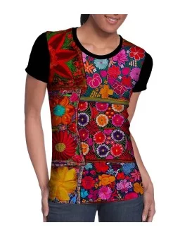 T-shirt printed of mexican flowers